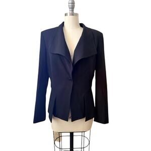 Venus Black Draped Blazer Women’s US 8 Tailored Career Jacket EU 40